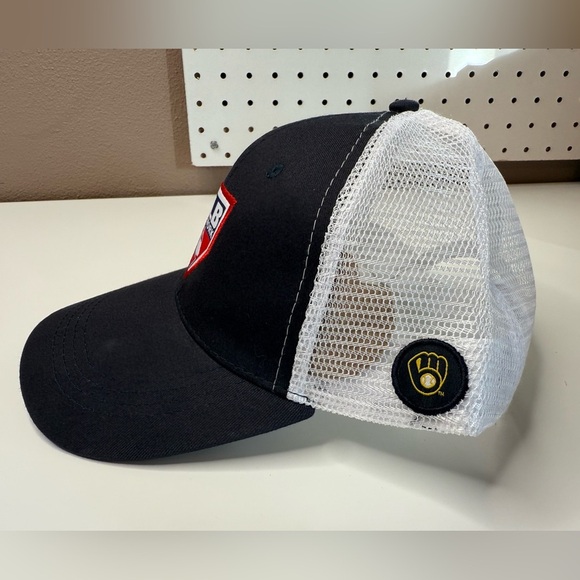 Milwaukee Brewers MLB Network Navy & White SnapBack Trucker Hat NWOT Baseball ⚾️ - Picture 12 of 12